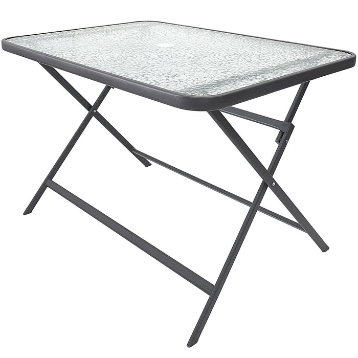 TEMPERED GLASS TABLE FORMENTERA GREY 110X70CM