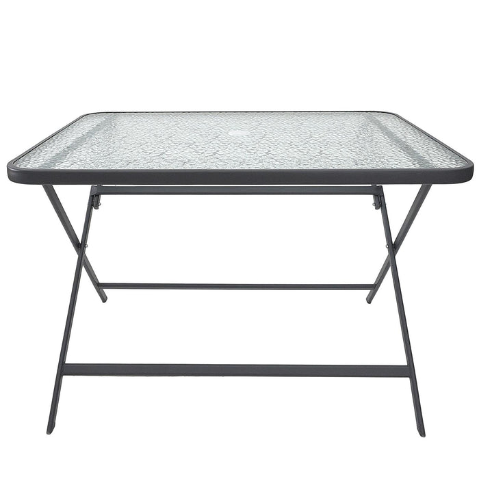 TEMPERED GLASS TABLE FORMENTERA GREY 110X70CM