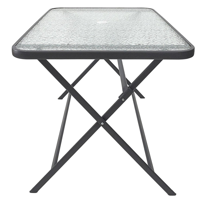 TEMPERED GLASS TABLE FORMENTERA GREY 110X70CM