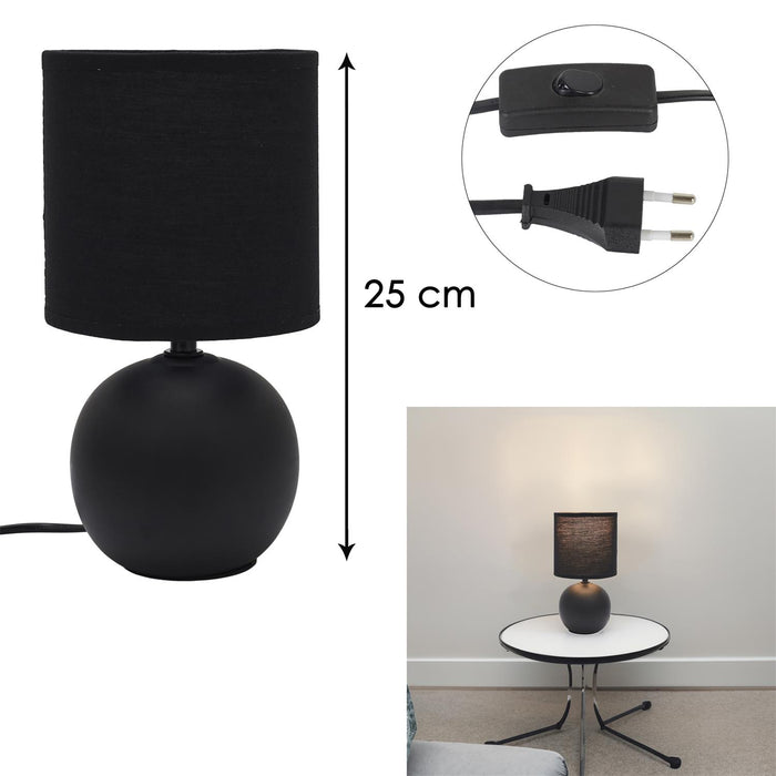 CERAMIC TABLE LAMP H25CM BLACK