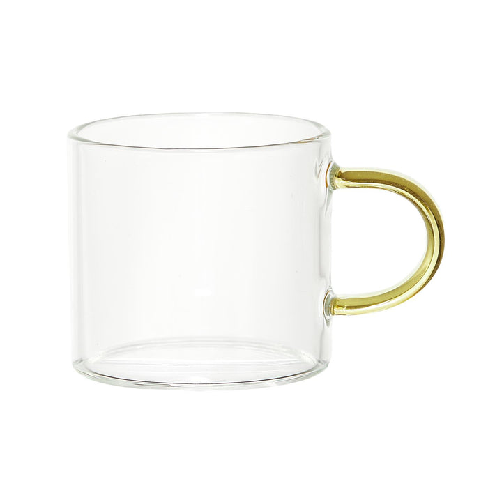 1 piece - GLASS ESPRESSO CUP WITH COLOURED HANDLE 15CL - for color option contact us on 03 46 45 47