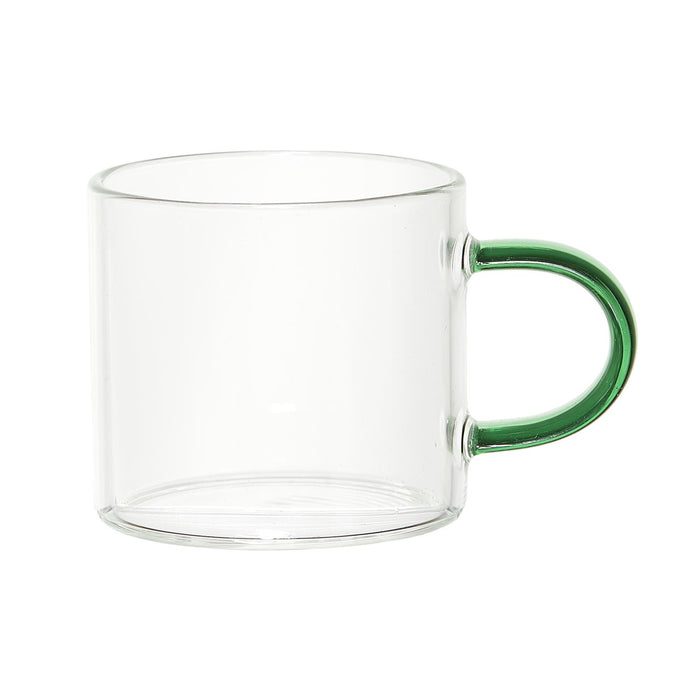 1 piece - GLASS ESPRESSO CUP WITH COLOURED HANDLE 15CL - for color option contact us on 03 46 45 47