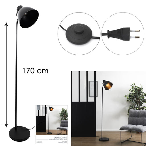 INDUS METAL FLOOR LAMP BLACK H170CM