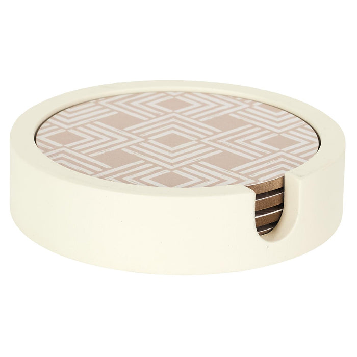 WOODEN COASTERS X4 WITH HOLDER