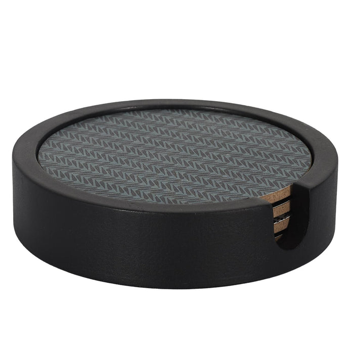 WOODEN COASTERS X4 WITH HOLDER