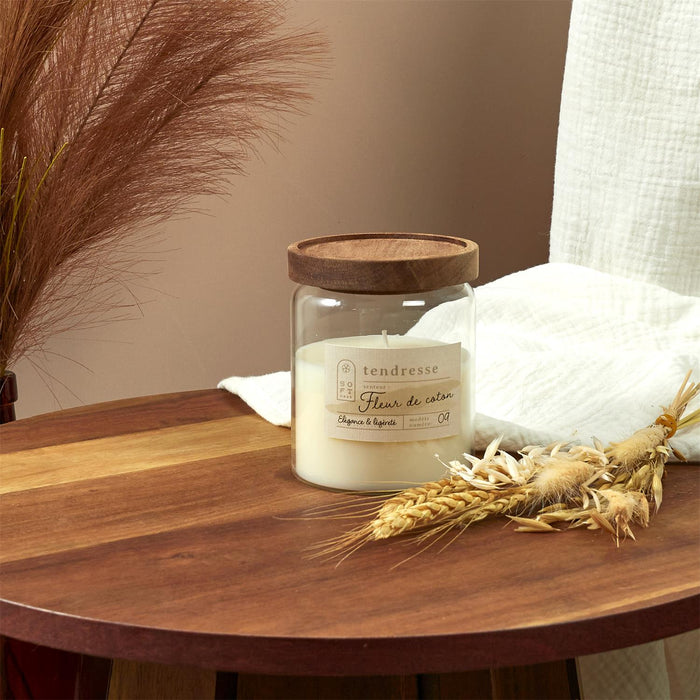 1 piece - SCENTED CANDLE POT TOP ACACIA SOFTNESS H11.5CM - for color option contact us on 03 46 45 47