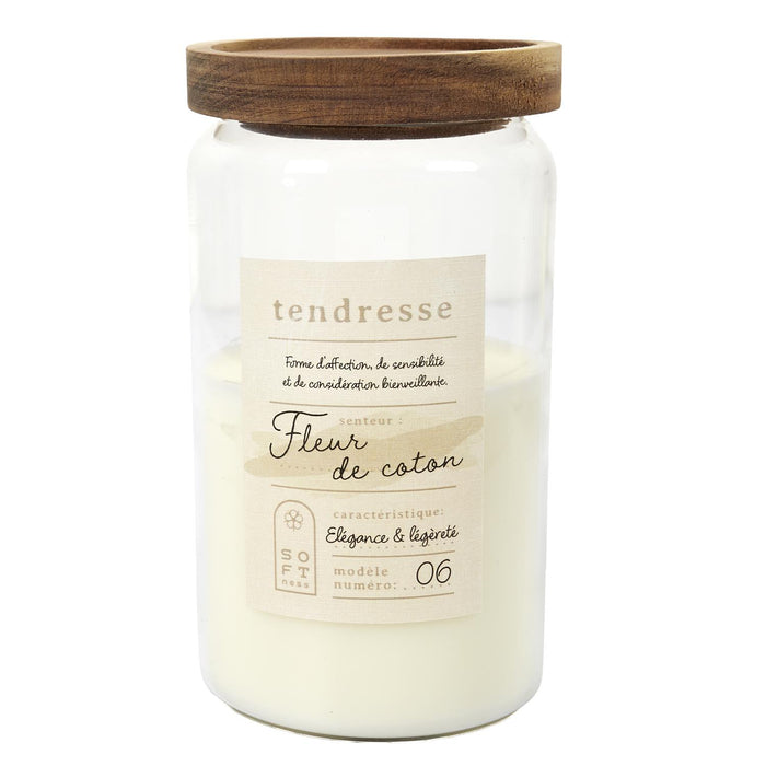 1 piece - SCENTED CANDLE POT TOP ACACIA SOFTNESS H16.5CM - for color option contact us on 03 46 45 47