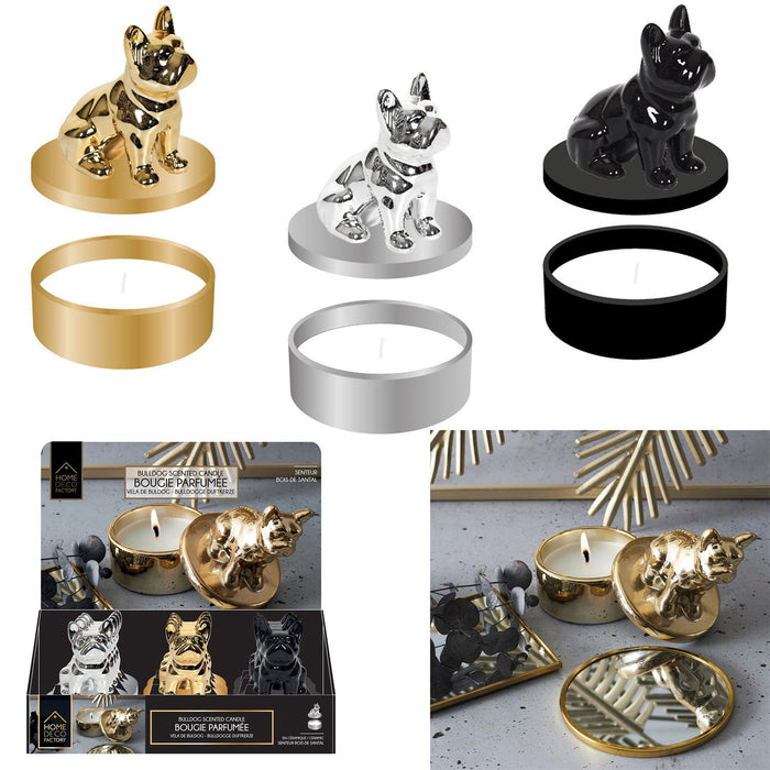 1 piece - SCENTED CANDLE BULLDOG - for color option contact us on 03 46 45 47