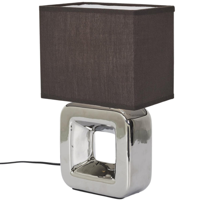 CERAMIC LAMP CHROME FINISH H32.5CM