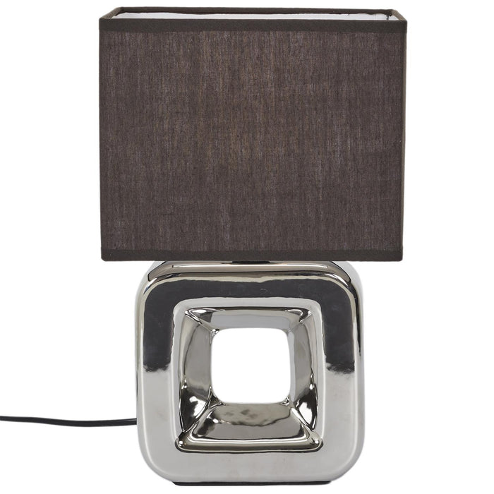 CERAMIC LAMP CHROME FINISH H32.5CM