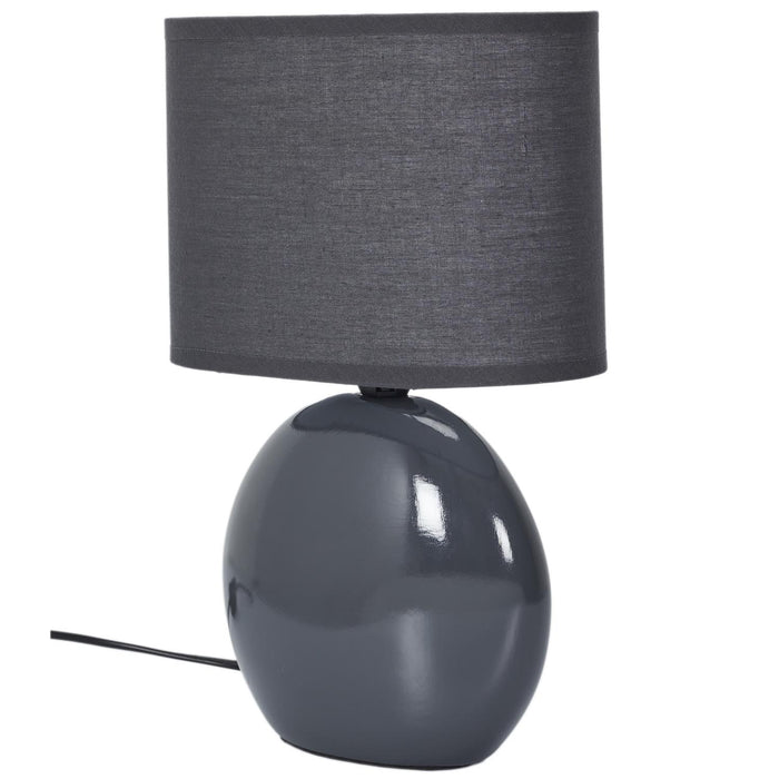 OVAL CERAMIC LAMP ANTHRACITE GREY H30CM