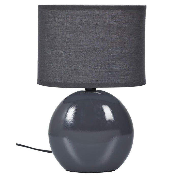 OVAL CERAMIC LAMP ANTHRACITE GREY H30CM