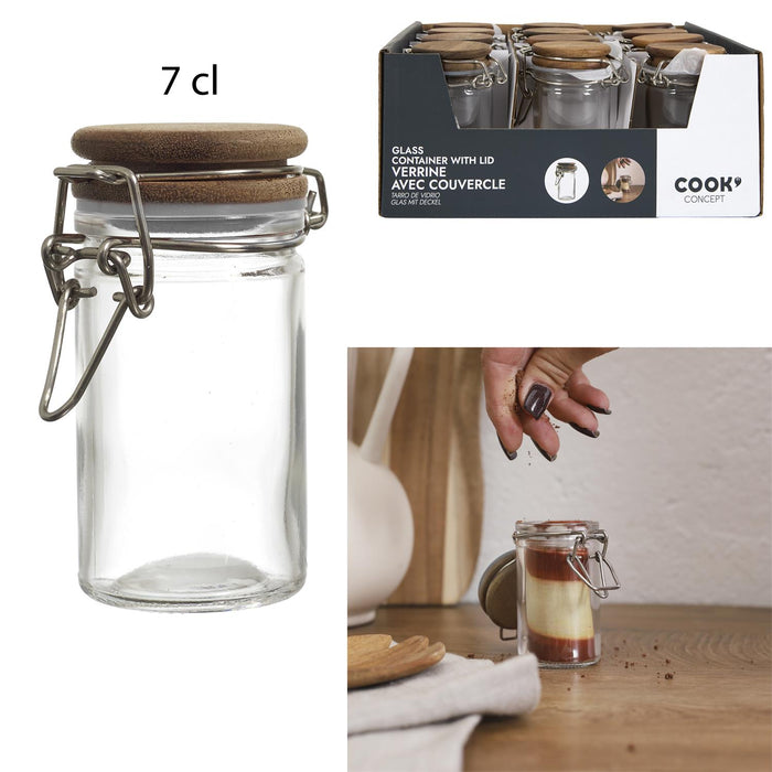 GLASS JAR WITH ACACIA LID 70ML