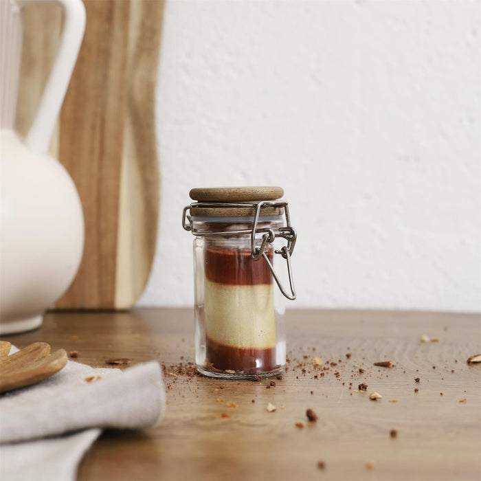 GLASS JAR WITH ACACIA LID 70ML