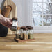 SPICE JARS X6 ON ACACIA TRAY