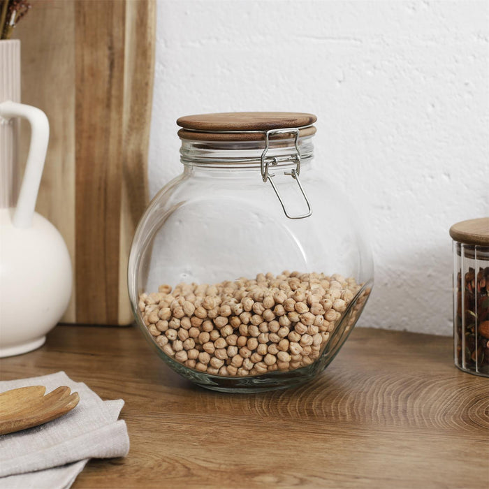 2 POSITION ACACIA STORAGE JAR