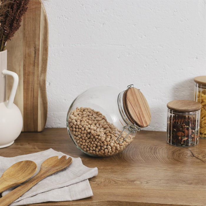 2 POSITION ACACIA STORAGE JAR