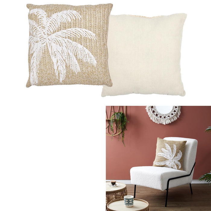 PALM TREE RAFFIA CUSHION 40X40CM M6