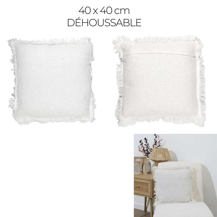 IVORY WAFFLE CUSHION 40X40CM M6