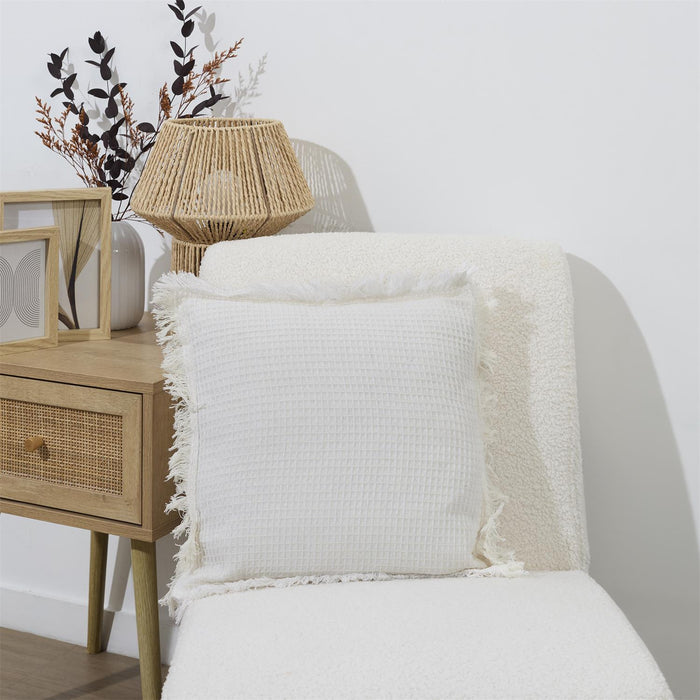 IVORY WAFFLE CUSHION 40X40CM M6