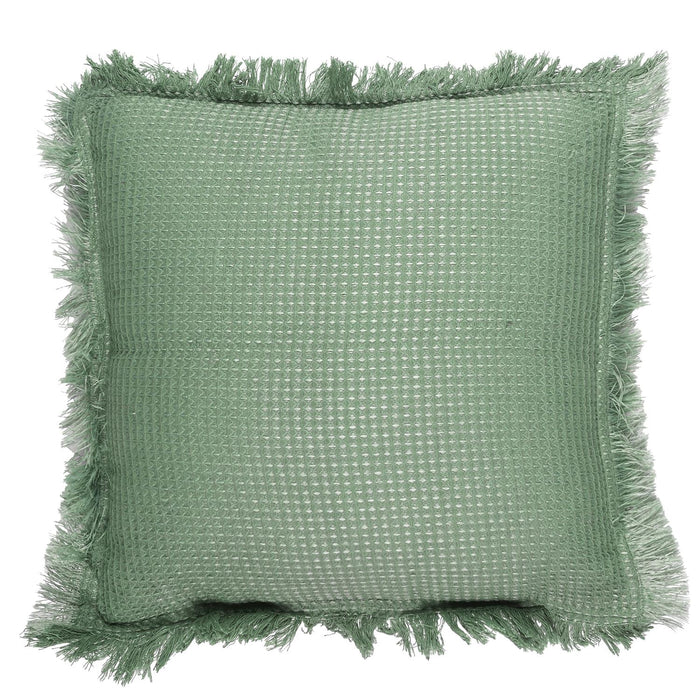SAGE GREEN WAFFLE CUSHION 40X40CM M6