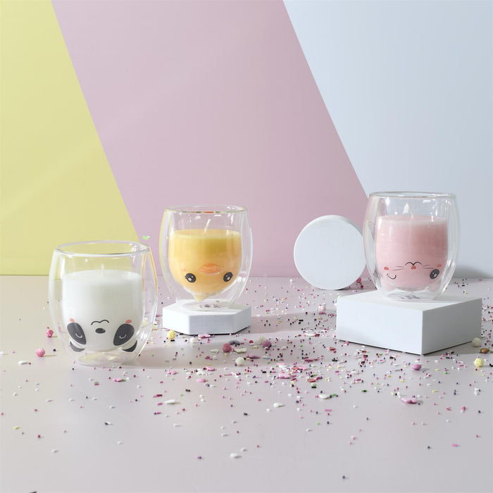 1 piece - SCENTED CANDLE GLASS DOUBLE WALL KAWAII M12 - for color option contact us on 03 46 45 47