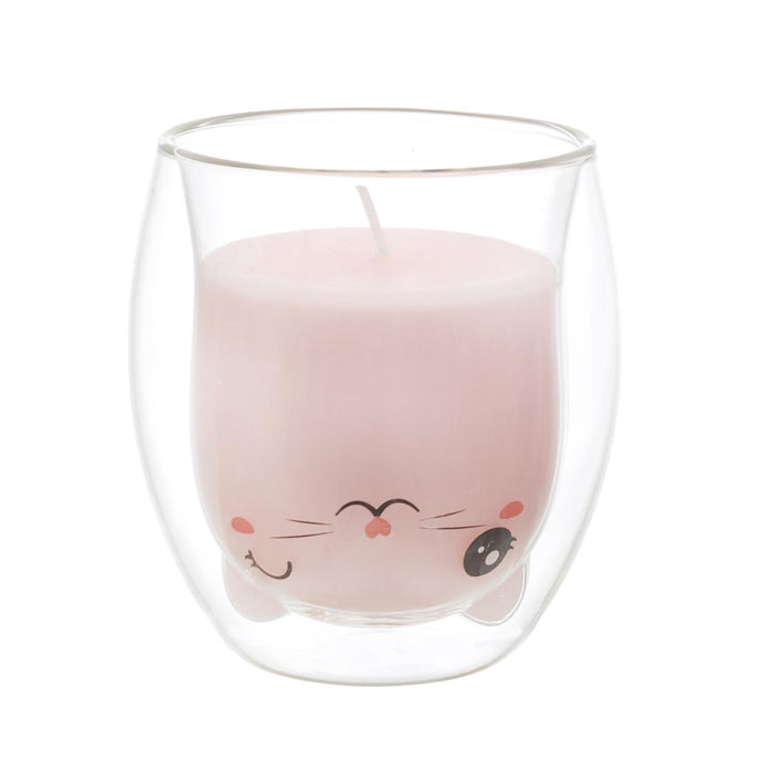 1 piece - SCENTED CANDLE GLASS DOUBLE WALL KAWAII M12 - for color option contact us on 03 46 45 47