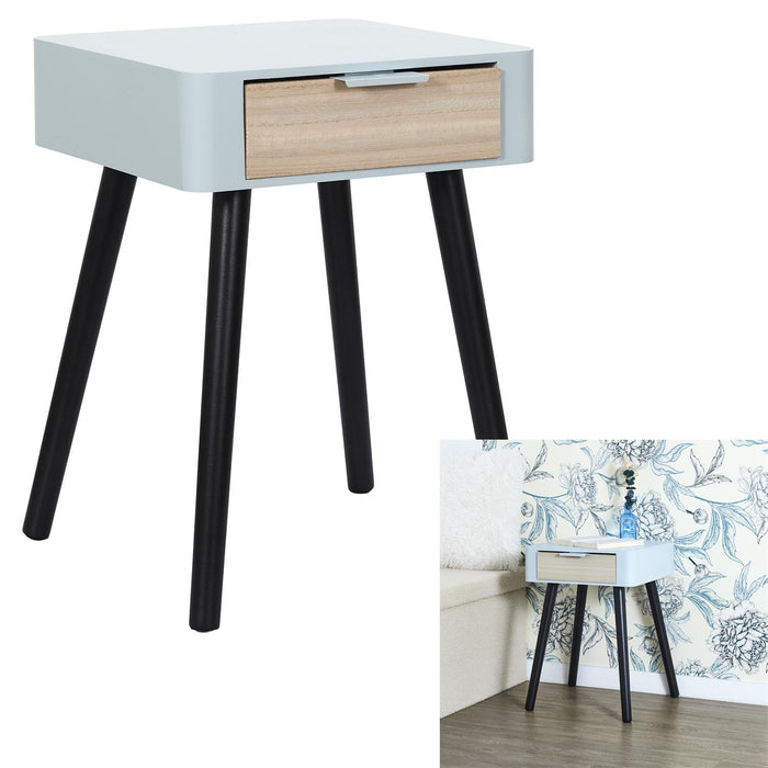 BEDSIDE TABLE 1 DRAWER IN GREY WOOD