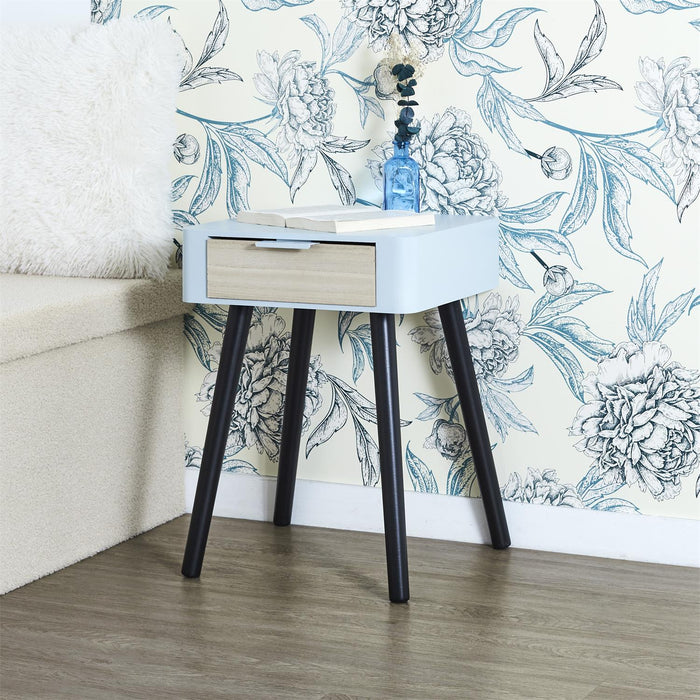 BEDSIDE TABLE 1 DRAWER IN GREY WOOD