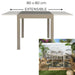 HARIA EXTENDABLE GARDEN TABLE 80X80 160CM BEIGE M1