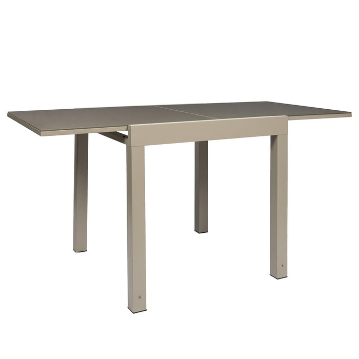 HARIA EXTENDABLE GARDEN TABLE 80X80 160CM BEIGE M1