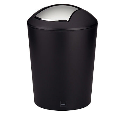 SWING LID BIN MARTA PLASTIC BLACK MATT 1,7L