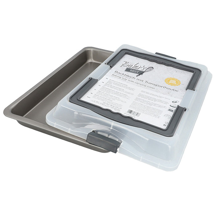 BAKER'S BEST,BAKING TRAY WITH COVER,42X28.5CM,H.4C