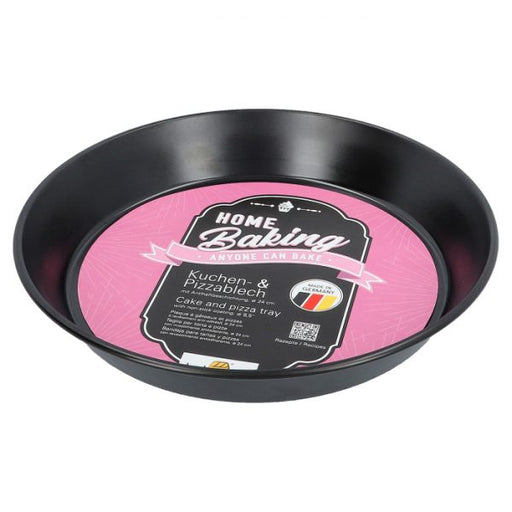 CAKE TRAY,24CM,H3.5CM,WITH BLACK NON STICK COATING