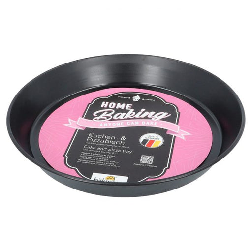 CAKE TRAY,26CM,H3.5CM,WITH BLACK NON STICK COATING