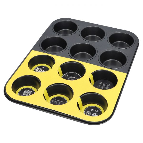 MUFFIN PAN,7CM,35.5X27CM,H3CM,12 MOULDS PER TRAY,W