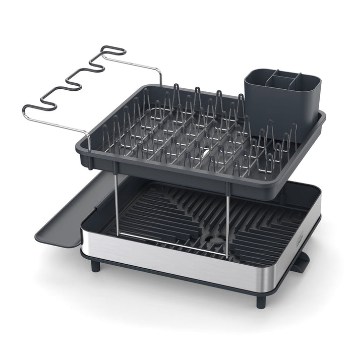 excel steel 2 tier dish rack -grey