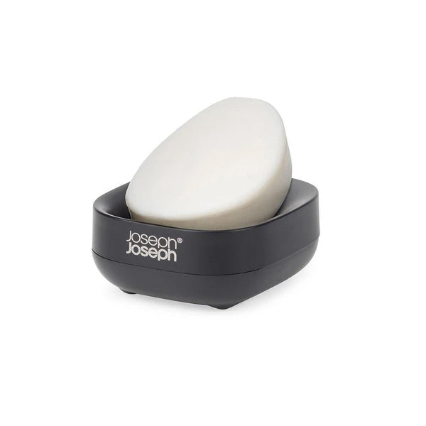 slim compact soap dish black