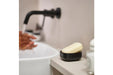 slim compact soap dish black