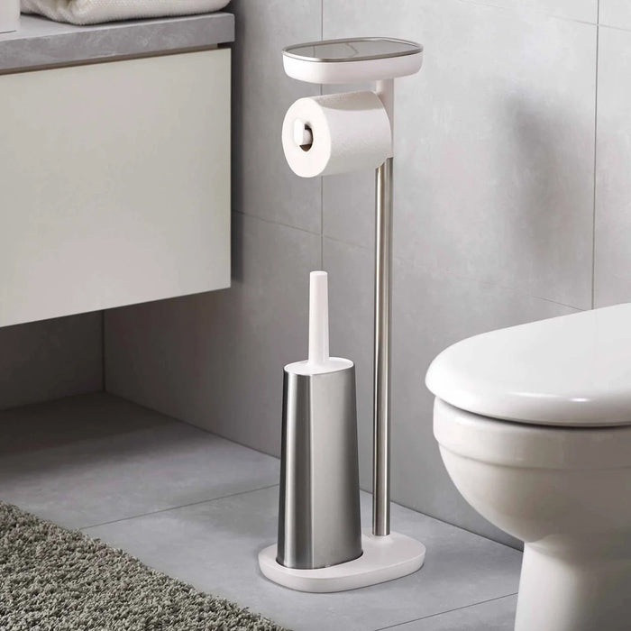 EasyStore™ Plus Stainless-steel Toilet Roll Holder with Toilet Brush