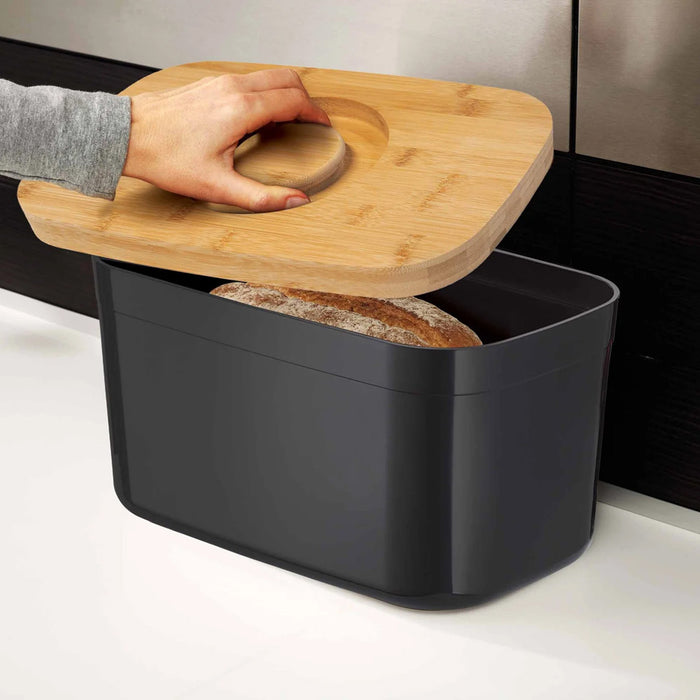 Bread Bin with cutting board black