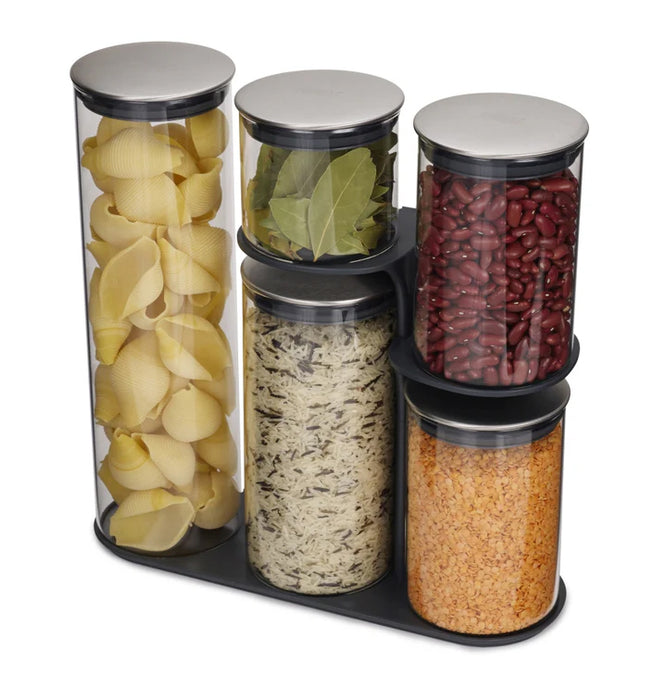 PODIOUM 100 5 PCS GLASS STORAGE JAR SET