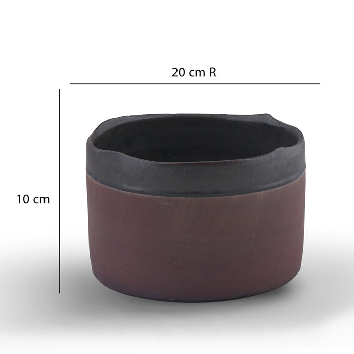 Serving Baking pot Ceramic Black DIA 20.5
