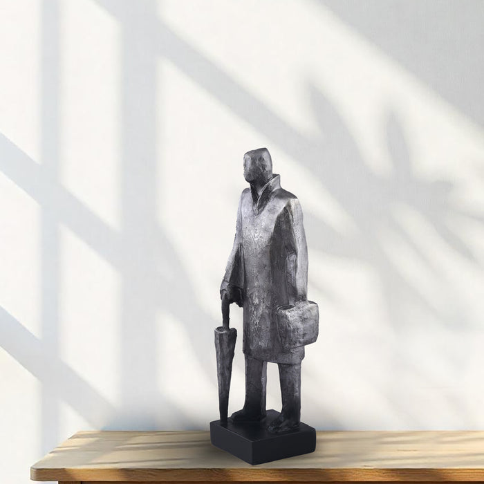 Person W Umbrella Resin Grey