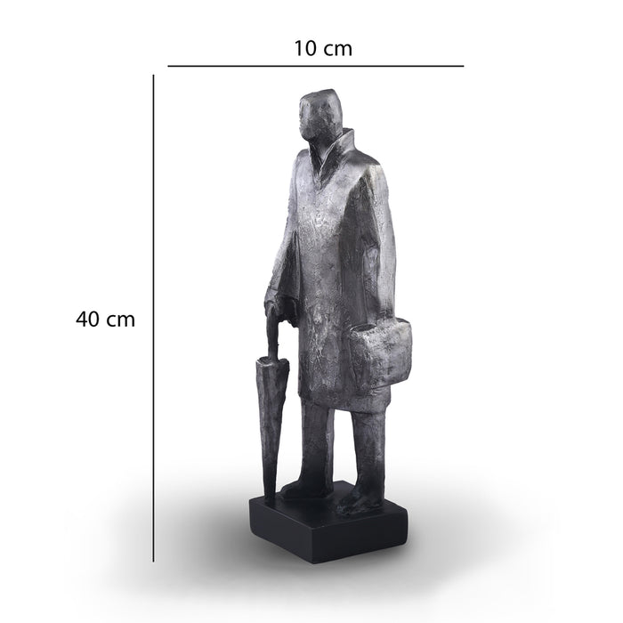 Person W Umbrella Resin Grey