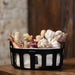 Bread basket with cotton insert black livio