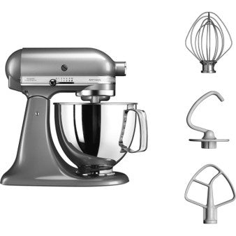 KitchenAid Artisan Series 4.8 L Tilt-Head Stand Mixer + Free Bowl, Silver  -  KADAP5KSM125ECU