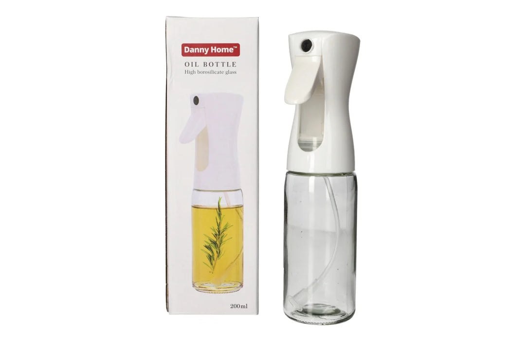 GLASS OIL SPRAY BOTTLE 200ML WH COVER