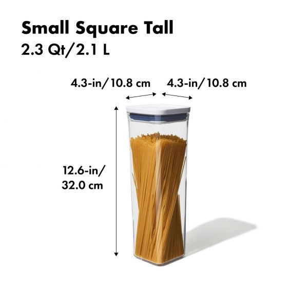 POP CONTAINER SMALL SQUARE TALL 2.3QT