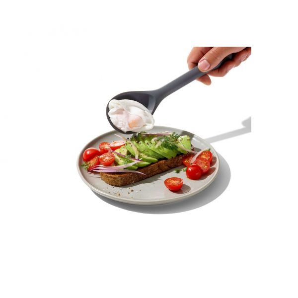 SILICONE SLOTTED SPOON - PEPPERCORN